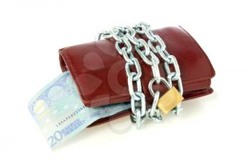 Royalty Free Photo of a Wallet With a Padlock