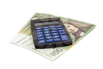 Royalty Free Photo of a Calculator on Money