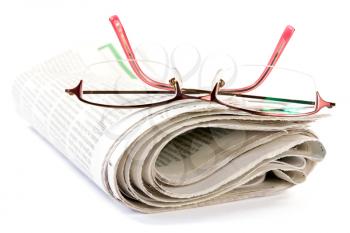 Royalty Free Photo of Glasses on a Newspaper