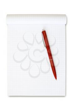 Royalty Free Photo of a Pen on a Notepad