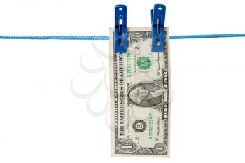 Royalty Free Photo of Money on a Clothesline