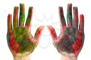 Royalty Free Photo of Two Painted Hands