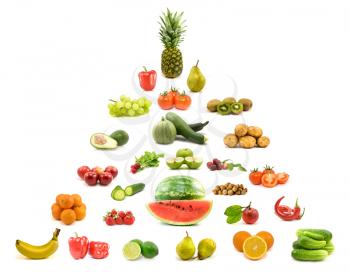 Royalty Free Photo of a Pyramid of Fruits and Vegetables