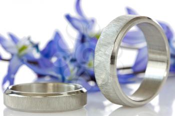 Royalty Free Photo of Two Rings With Flowers