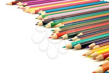Royalty Free Photo of a Row of Pencil Crayons