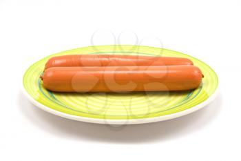 Royalty Free Photo of Sausages on a Plate