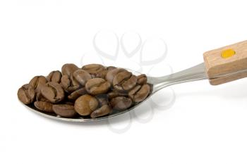 Royalty Free Photo of a Spoonful of Coffee Beans