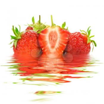 Royalty Free Photo of Strawberries in Water