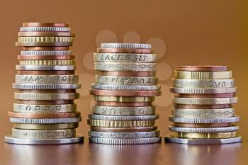 Royalty Free Photo of Three Stacks of Coins