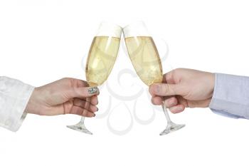 Royalty Free Photo of Two People Toasting Champagne