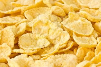 close up background of tasty corn flakes 	