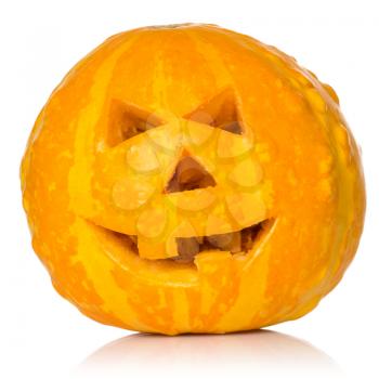 Halloween Pumpkin.Scary Jack O'Lantern isolated on white 