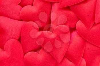 Red hearts stickers background. Valentine's day decorations.