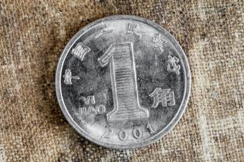 Macro shot of one yuan 2011 coin, chinese money