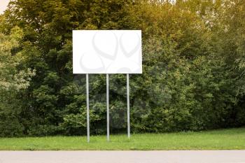  Blank billboard for advertisement on nature background.