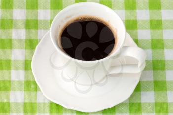Top view of cup with a black coffee