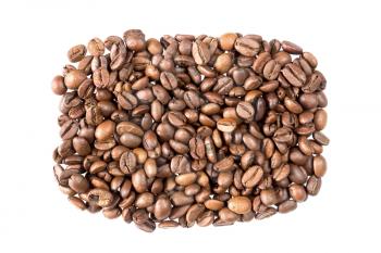 Pile of coffee crop beans isolated on white background