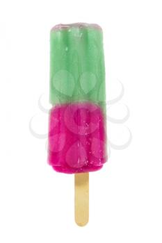 Frosty colorful popsicle isolated on white background