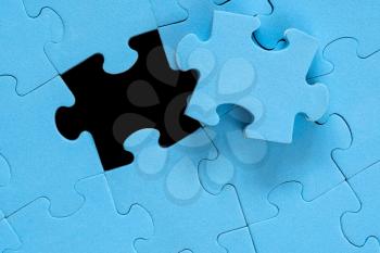 Jigsaw puzzle one piece missing.Business concept for completing the final puzzle piece