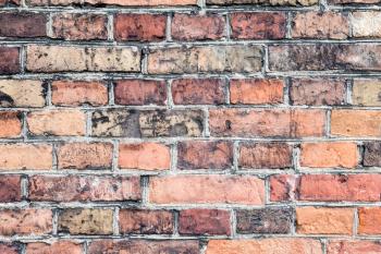 Messy old uneven brick wall background texture