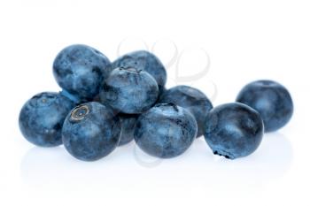 Tasty fresh blueberry heathberry isolated on white background