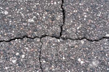 Crack in the pavement, the destruction of the road