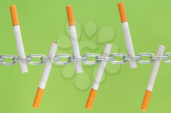 Cigarettes in a chain, quit smoking - World No Tobacco Day 