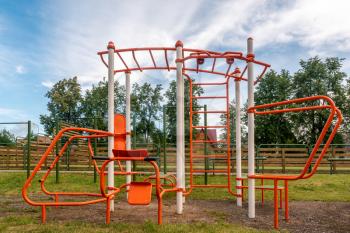 Exercise machines and fitness equipment for sports workout in the outdoor gym