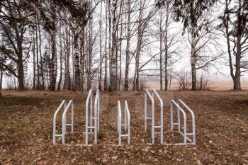 Bicycle stand - Parking for bicycles in a woods