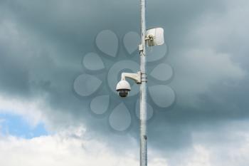 Video surveillance system on the street pole