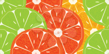 Royalty Free Clipart Image of Citrus Fruits