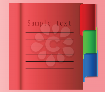 Royalty Free Clipart Image of a Binder With Tabs