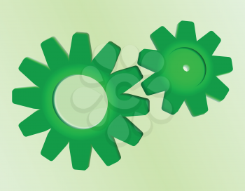 Royalty Free Clipart Image of Green Gears