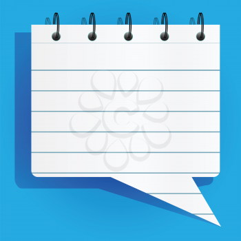 Royalty Free Clipart Image of a Notepad Speech Bubble