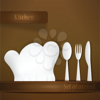 Royalty Free Clipart Image of a Set of Utensils