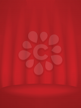 Royalty Free Clipart Image of a Red Curtain