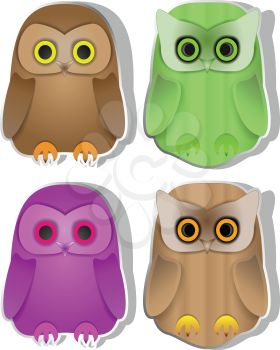 Royalty Free Clipart Image of Owls