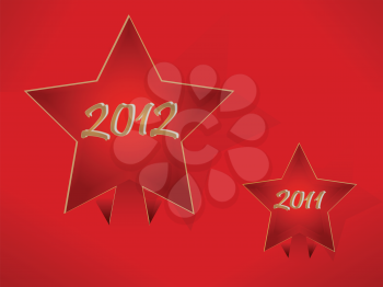 Royalty Free Clipart Image of a Red Starry Background