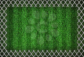 Green football field view from top