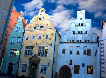 Three brothers houses in the old Riga