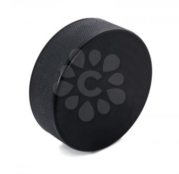Black puck over the white background