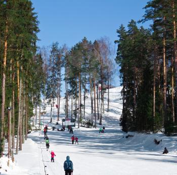 Mountain skiing resort in europe