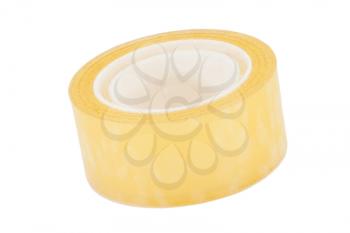 Natural packing scotch tape on white background
