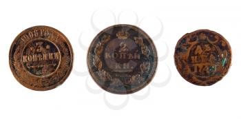 3 russian coins - 1908 & 1748 year