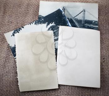 Four photo cards on sack