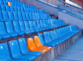 Plastic sits on the stadium