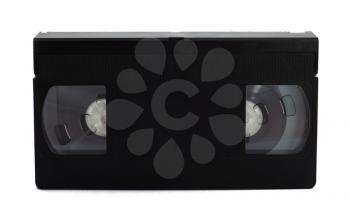 Old  blank video cassette on white background