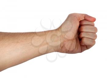 Hand fist isolated on white background