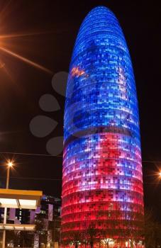 Agbar tower in the Barcelona city