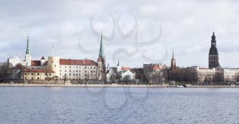 View to Old Riga from other side of Daugava river, Latvia, Baltics